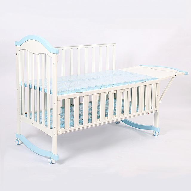 Multifunctional Adjustable White Baby Wood Bed