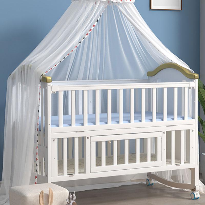 Baby Wooden Crib with Casters
