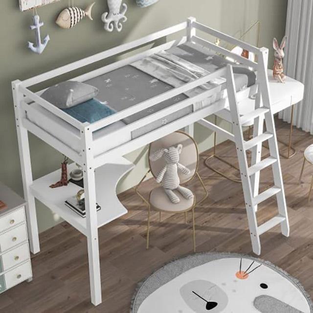 Kids High Bed With Desk